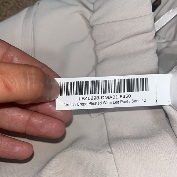 QUINCE Stretch Crepe Pleated Wide Leg Pants Trousers Sand 2 - Picture 11 of 11